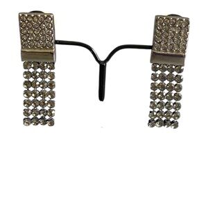 Swarovski Vintage Smoky Crystal Drop Clip On Earrings​​